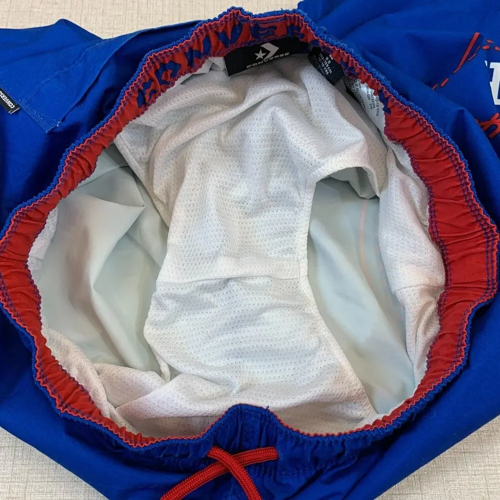 Converse Swim Trunks Boys L Large Blue Elastic Waist Inner Lined Beach Shorts